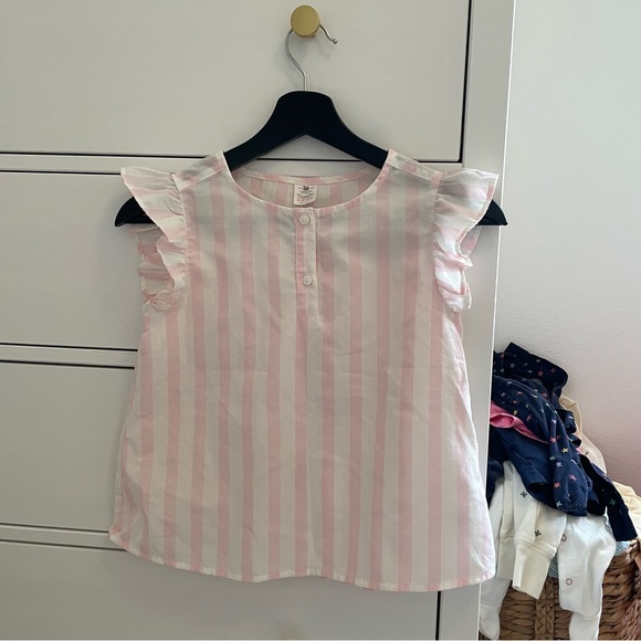 Crewcuts Pink Stripe Pajama Top 8-9 Years - Picture 1 of 3